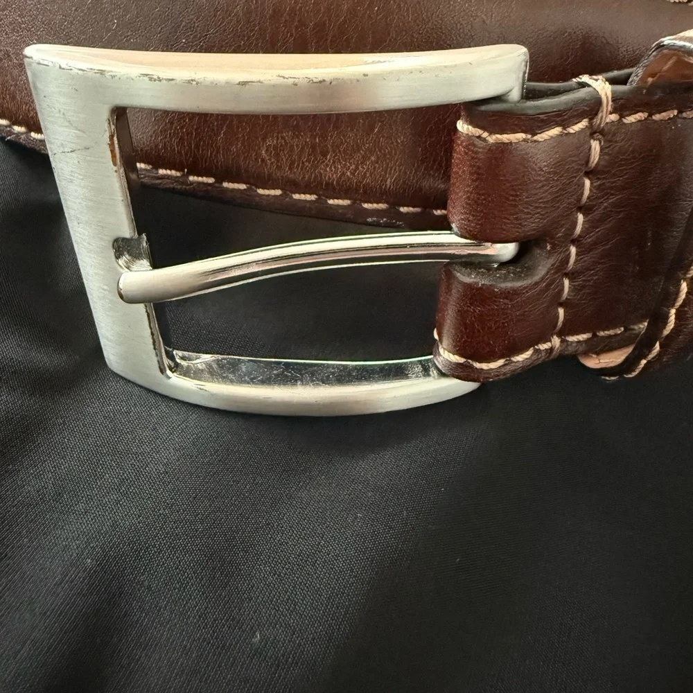 Kirklands Brown Leather Belts with Metal Buckles
